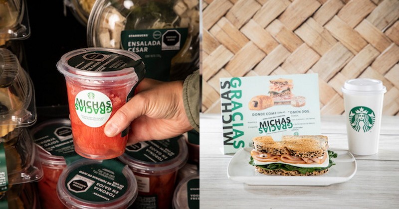 Una etiqueta con la leyenda "MICHAS GRACIAS" será colocada en los productos con descuento. Foto: Starbucks