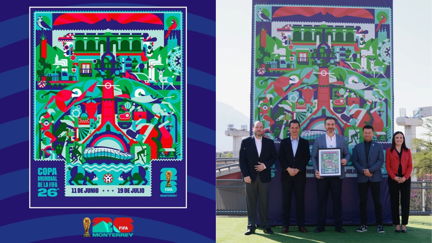 Así es el póster del Mundial FIFA 2026 en Monterrey: Conoce su significado