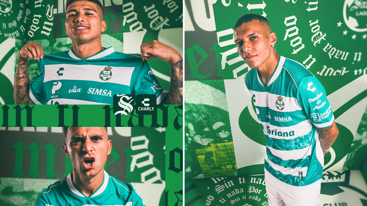 Así lucen los nuevos jerseys de Club Santos Laguna para la Temporada 2025-2026.
